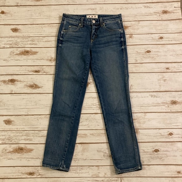 AMO Revolve Kate Girl Crush Mid-Rise Straight Leg Jeans Size 25 - Picture 2 of 15